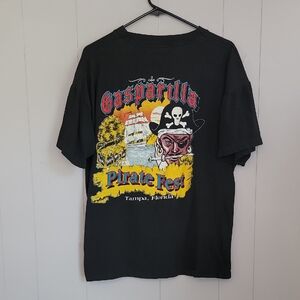 Vintage Single Stitch Sleeve Gasparilla Tampa Bay Men's XL Black T-Shirt